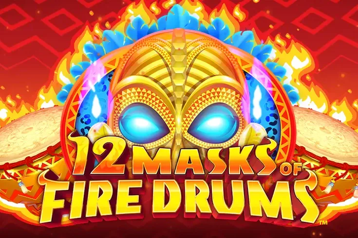 12 Masks of Fire Drums slot game artwork from the legacy Casino Context page