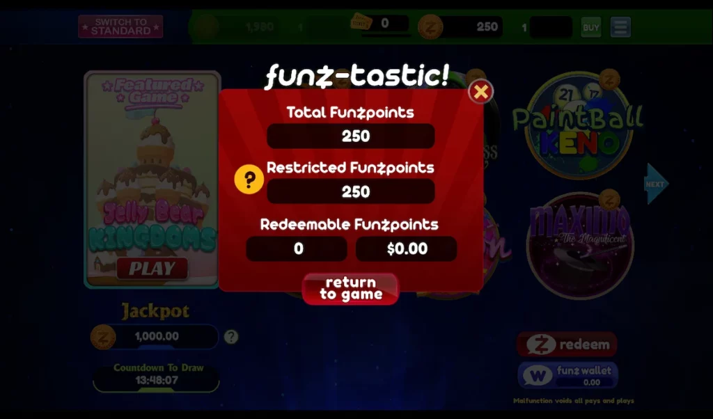 Funztastic funzpoints that are redeemable 