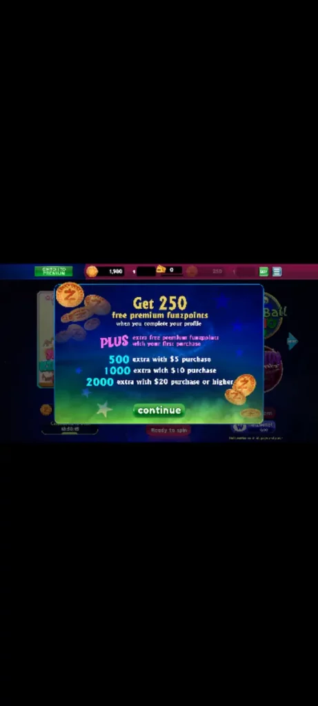 Funzpoints responsive mobile view as seen during research of casino 