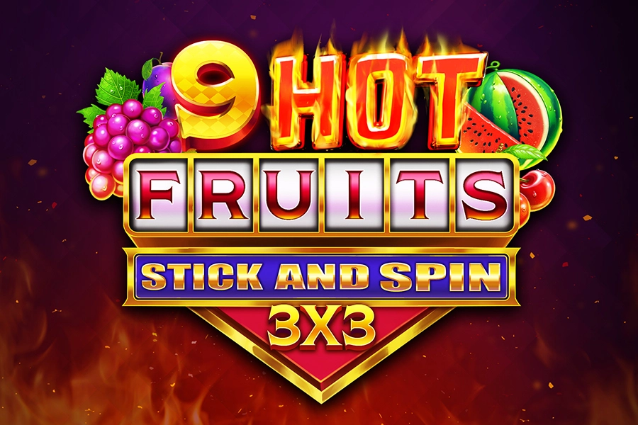 9 Hot Fruits Stick and Spin 3×3 slot game artwork from the legacy Casino Context page