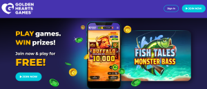 Golden Hearts Games lobby page