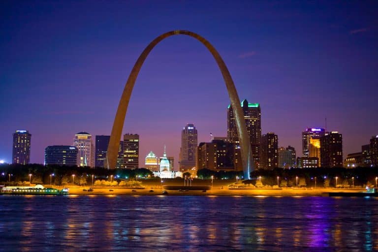 Skyline of St Louis Missouri at night