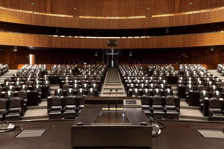 The empty Mexican chamber of deputies