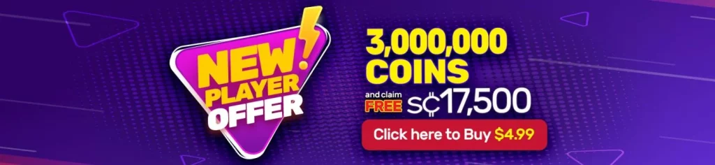 Carnival Citi official new-player banner advertising 3,000,000 Coins and 17,500 Sweeps Chips for $4.99.
