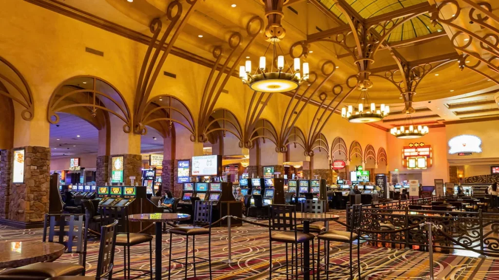 Slot-machine area inside Santa Fe Station in Las Vegas.