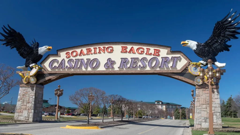 Soaring Eagle Casino and Resort entrance Gateway entrance to Soaring Eagle Casino and Resort.