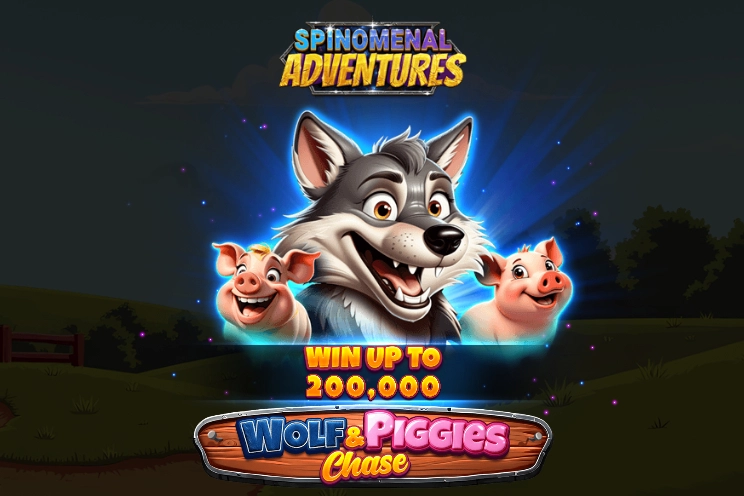 Wolf & Piggies Chase slot game artwork from the legacy Casino Context page